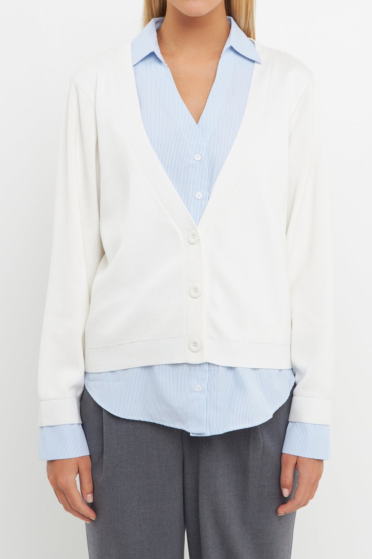 ENGLISH FACTORY - Mixed Media Cardigan - SWEATERS & KNITS available at Objectrare