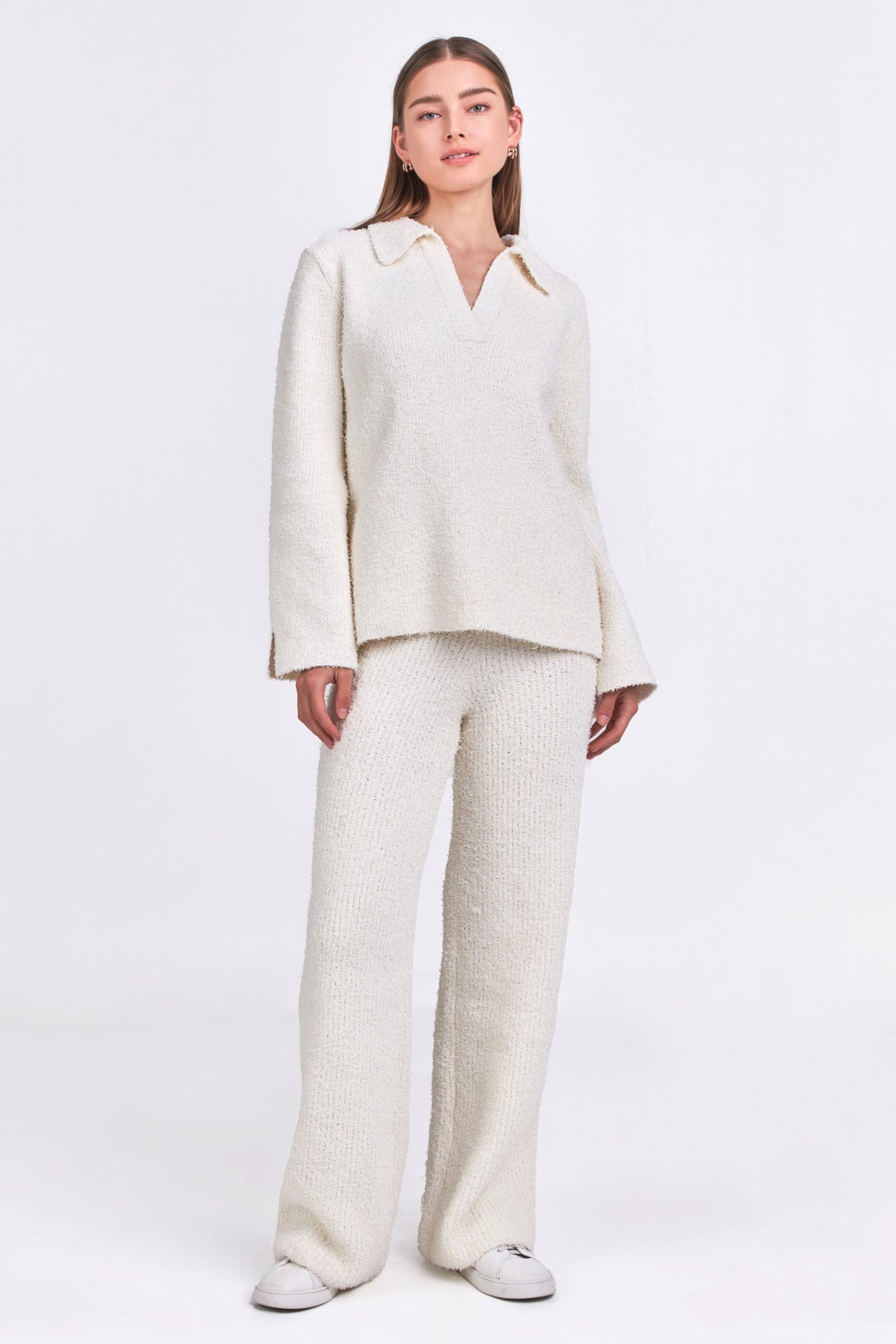 ENDLESS ROSE - Textured Fuzzy Knit Pants - PANTS available at Objectrare