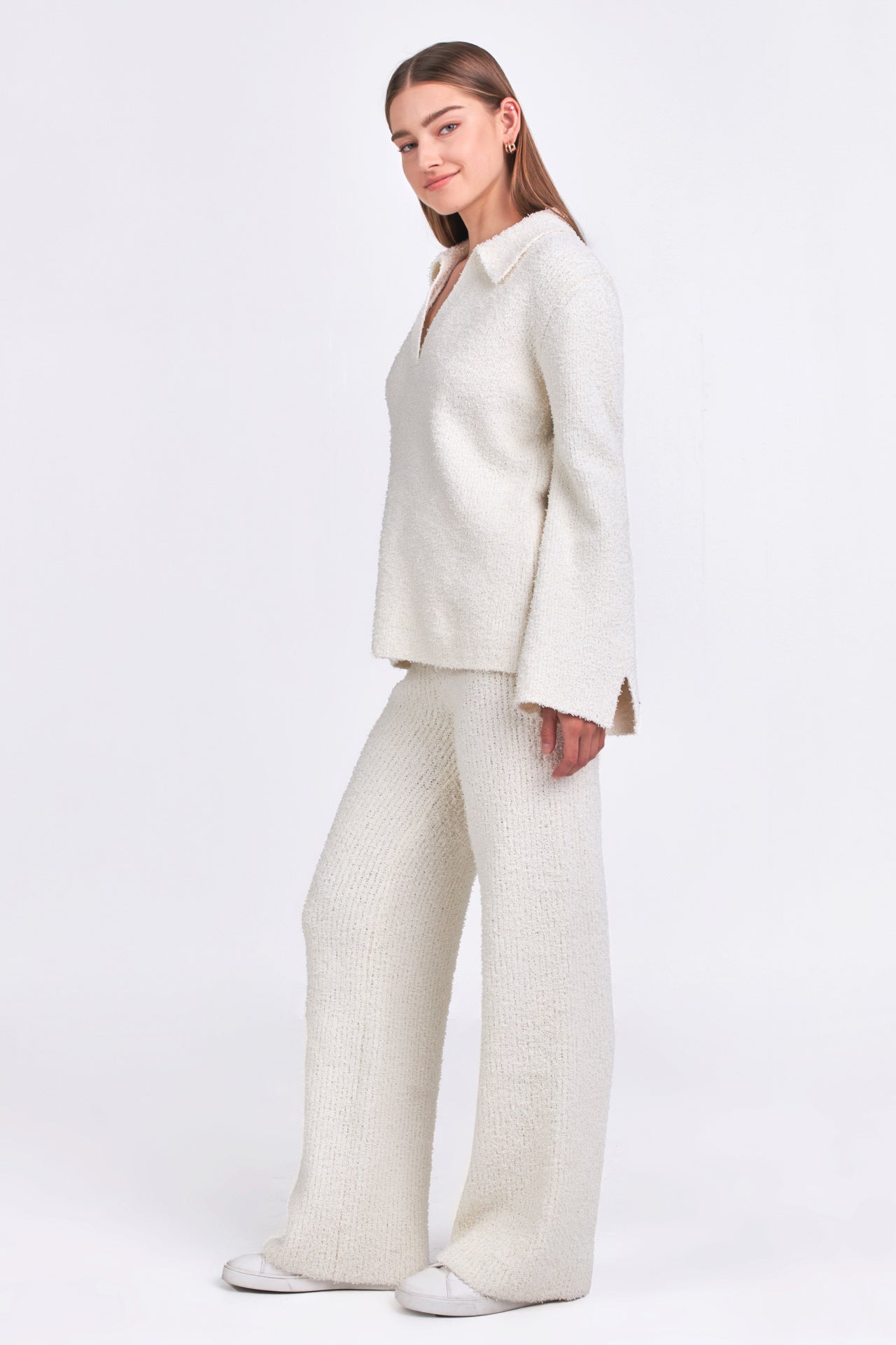 ENDLESS ROSE - Textured Fuzzy Knit Pants - PANTS available at Objectrare