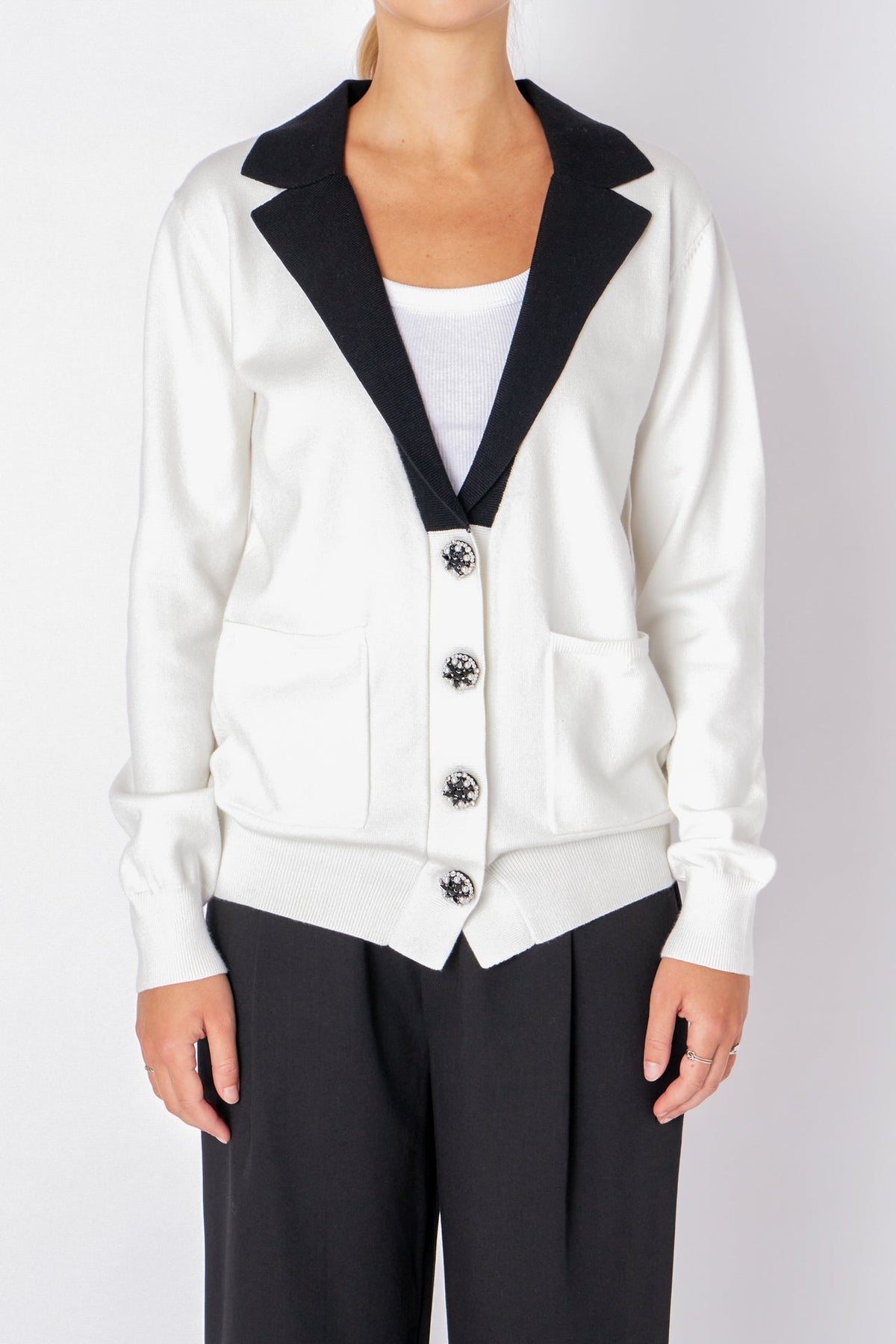 ENDLESS ROSE - Premium Jewel Knit Blazer Cardigan - SWEATERS & KNITS available at Objectrare