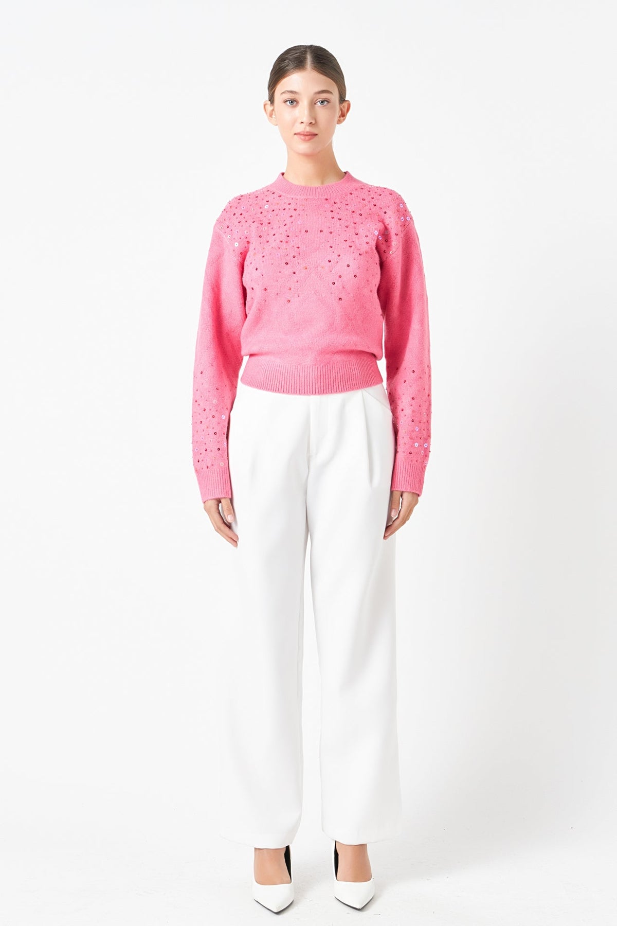 ENDLESS ROSE - Sequins Knit Sweater - SWEATERS & KNITS available at Objectrare