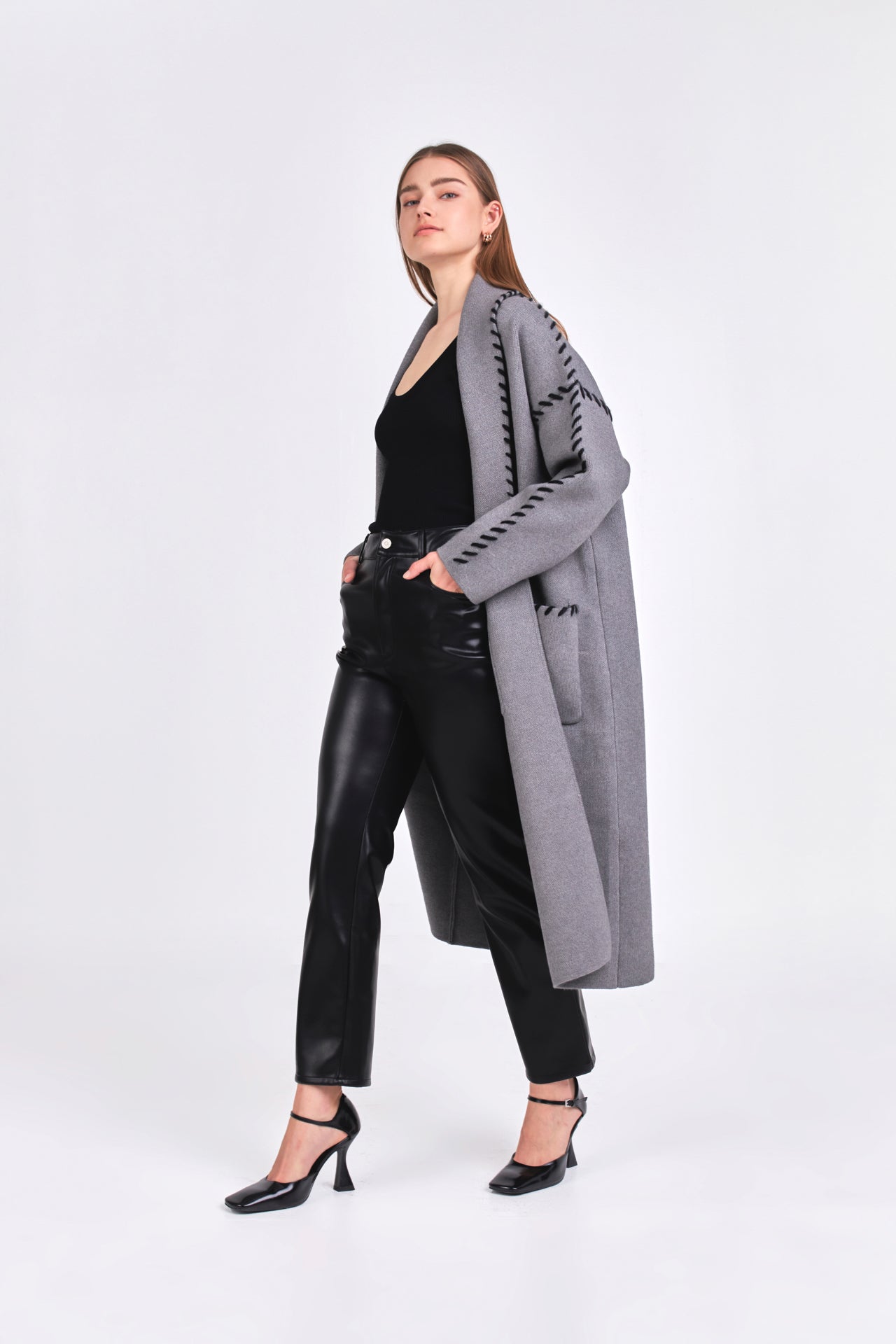 ENDLESS ROSE - Whip Stitched Long Knit Cardigan - COATS available at Objectrare
