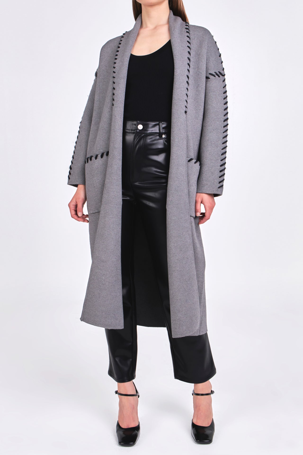 ENDLESS ROSE - Endless Rose - Whip Stitched Long Knit Cardigan - COATS available at Objectrare