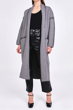 ENDLESS ROSE - Whip Stitched Long Knit Cardigan - COATS available at Objectrare