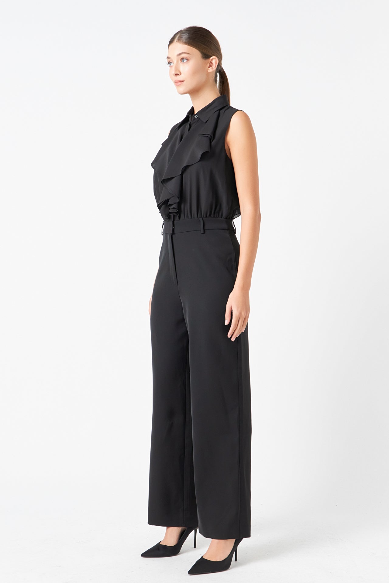 ENDLESS ROSE - Sleeveless Ruffle Jumpsuit - JUMPSUITS available at Objectrare