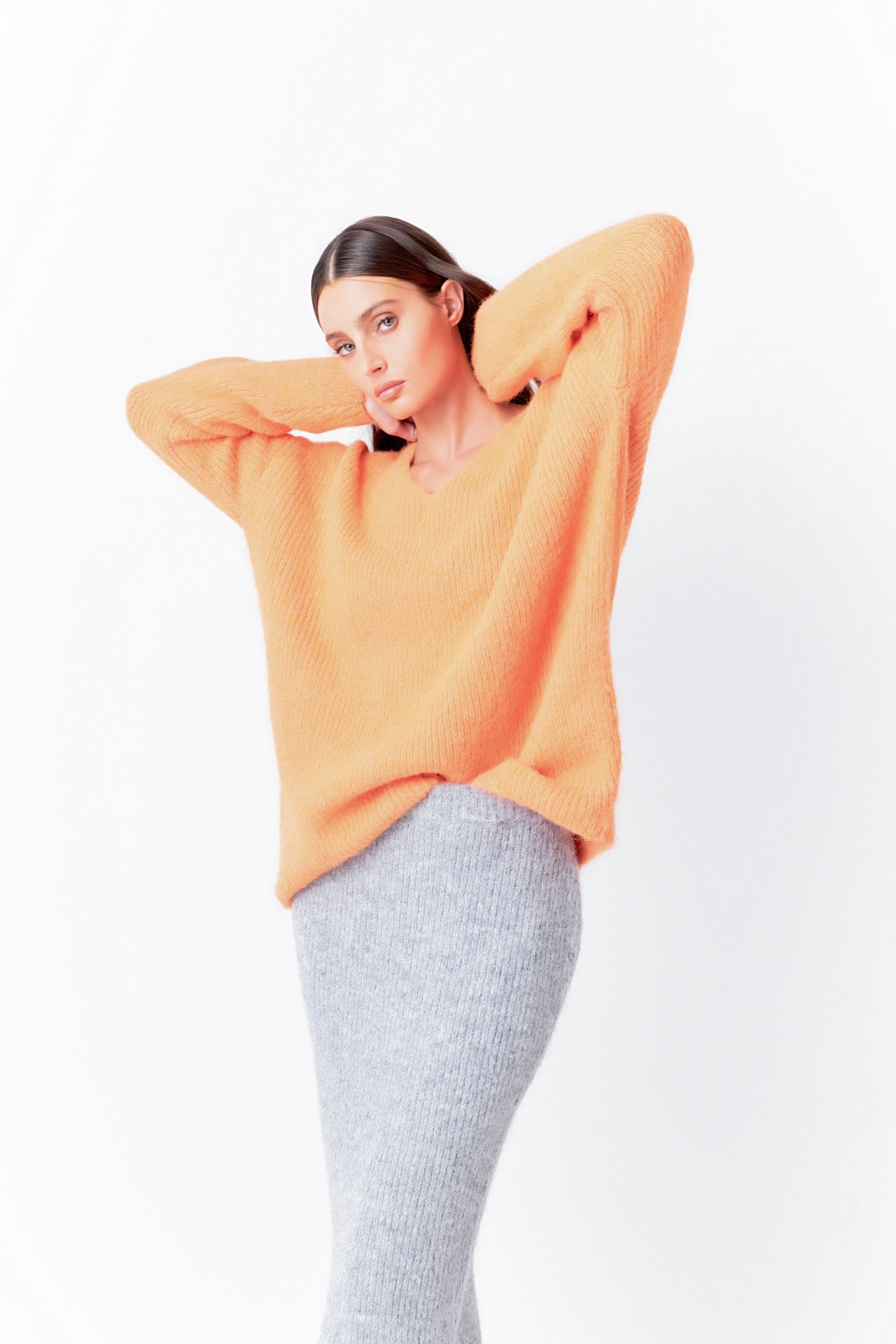 ENDLESS ROSE - Furry V Neck Sweater - SWEATERS & KNITS available at Objectrare
