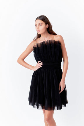 ENDLESS ROSE - Strapless Mini Tulle Dress - DRESSES available at Objectrare