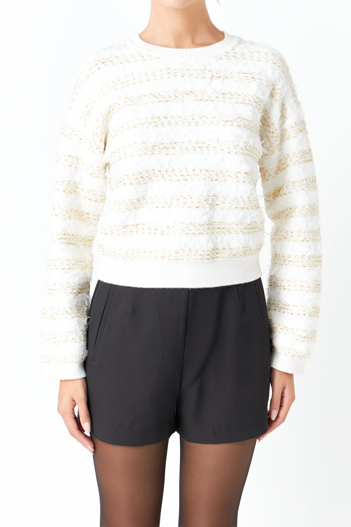 ENDLESS ROSE - Lurex Striped Sweater - SWEATERS & KNITS available at Objectrare