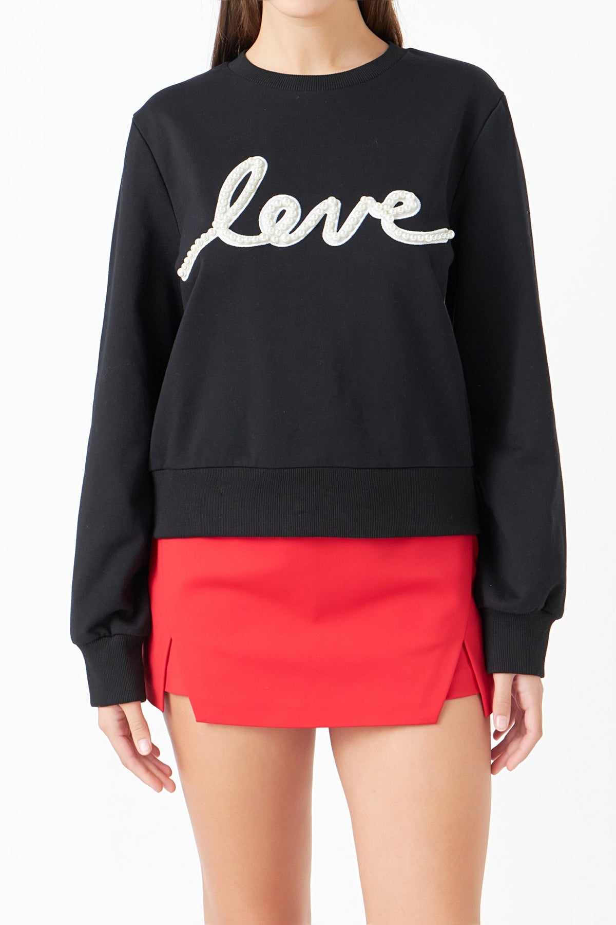 ENDLESS ROSE - Pearl Love Sweatshirt - HOODIES & SWEATSHIRTS available at Objectrare