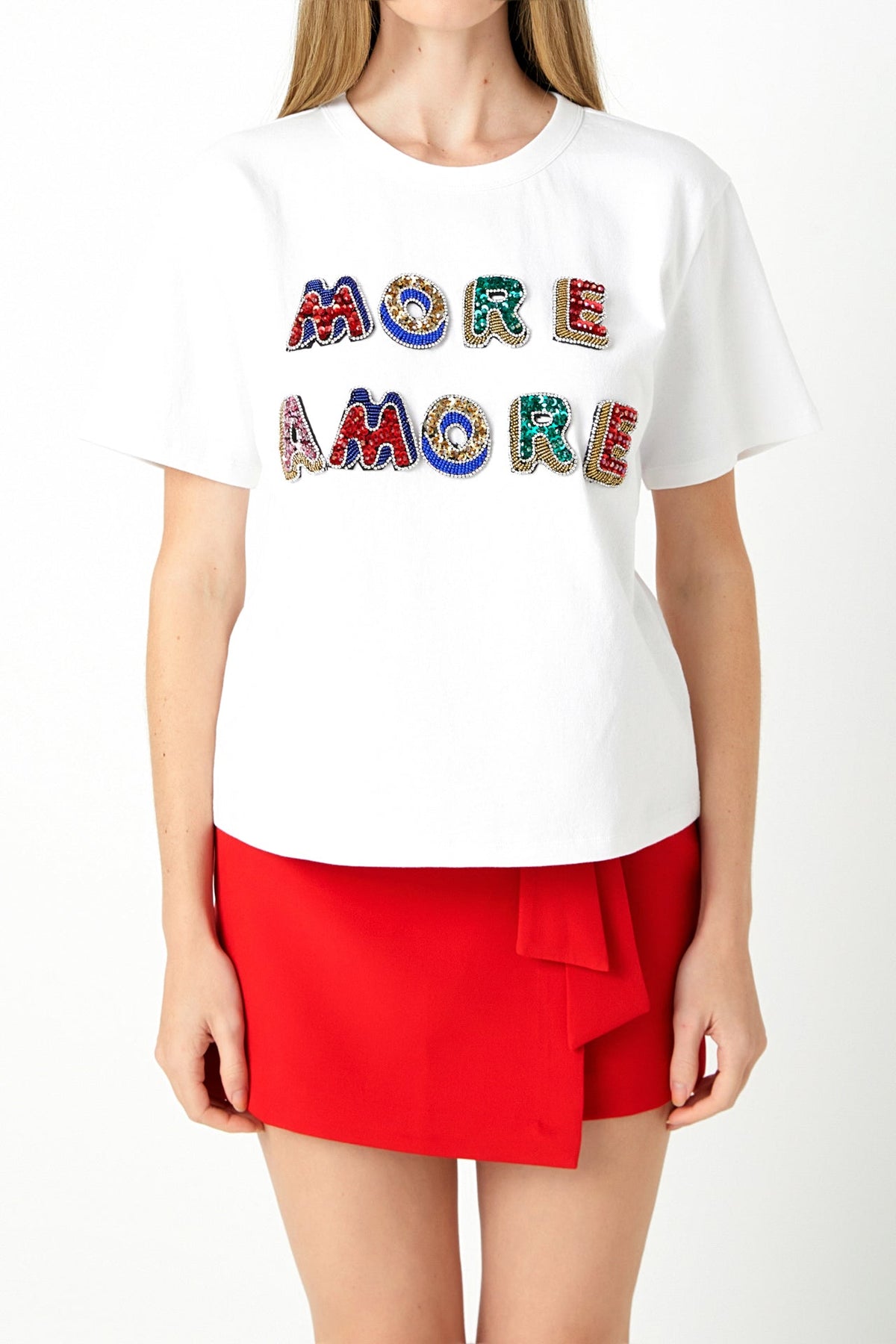 ENDLESS ROSE - More Amore Embellished Sweatshirt - T-SHIRTS available at Objectrare