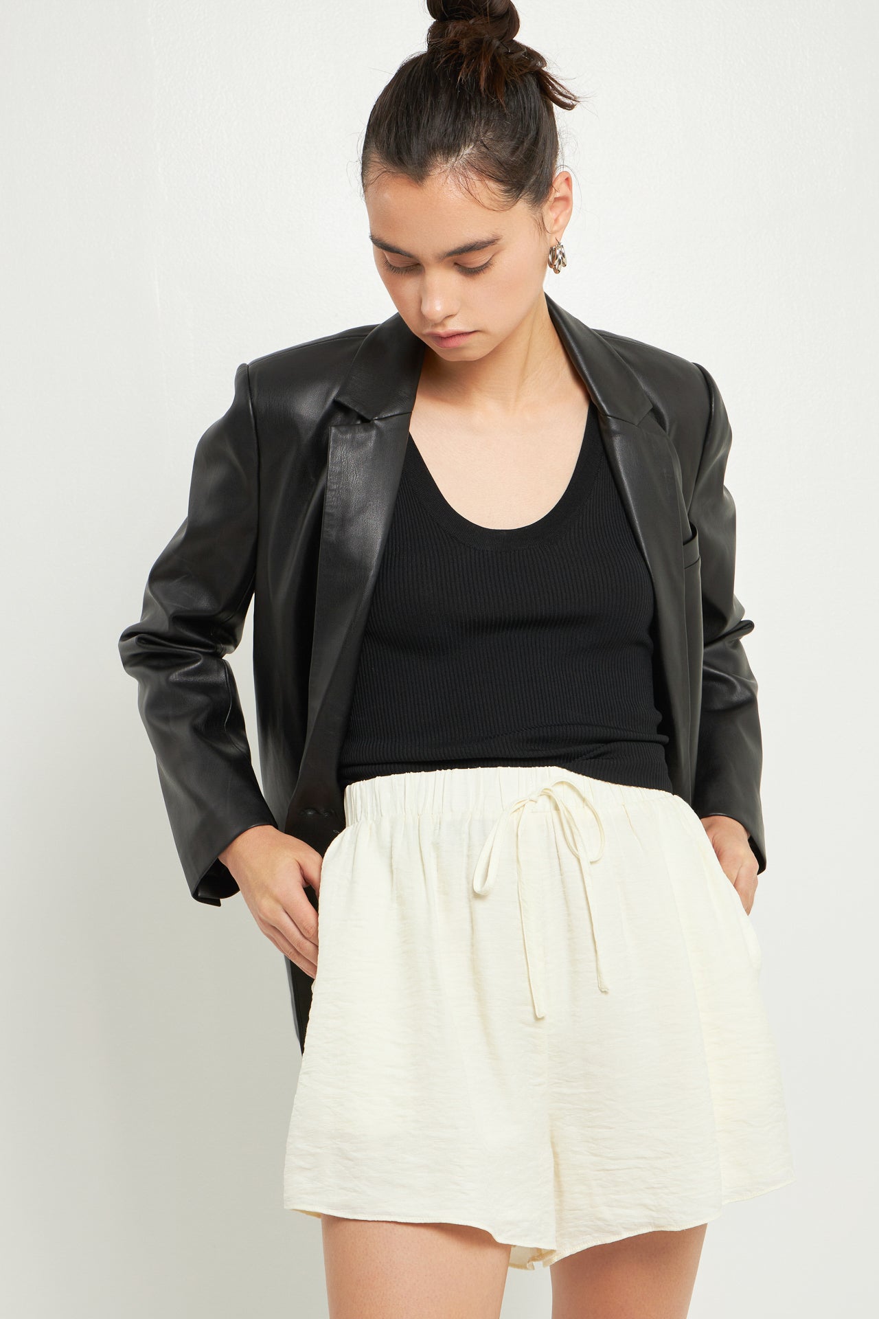 GREY LAB - Oversized Linen Shorts - SHORTS available at Objectrare