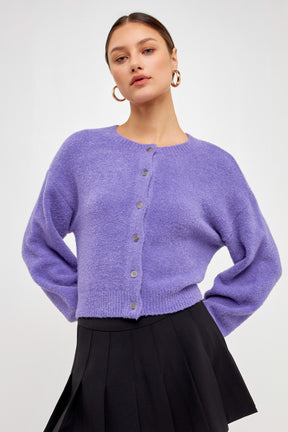 ENDLESS ROSE - Puff Sleeve Knit Cardigan - JACKETS available at Objectrare