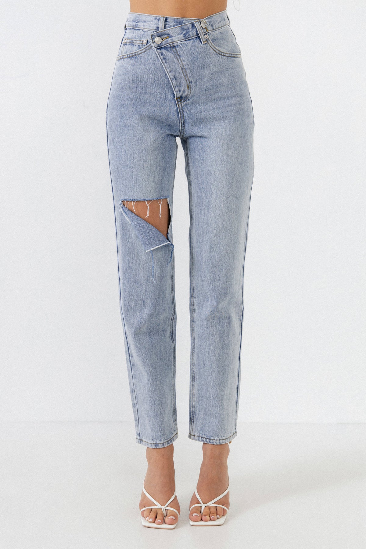 GREY LAB - Asymmetric Wrap Jeans - JEANS available at Objectrare