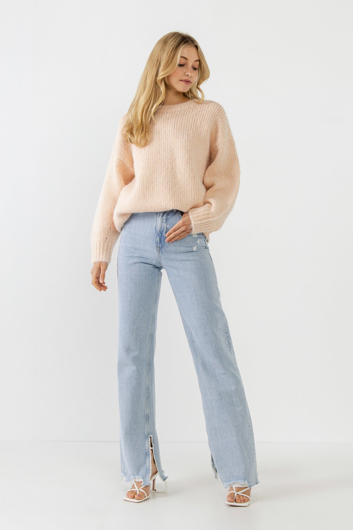 FREE THE ROSES - Oversized Chunky Knit Sweater - SWEATERS & KNITS available at Objectrare