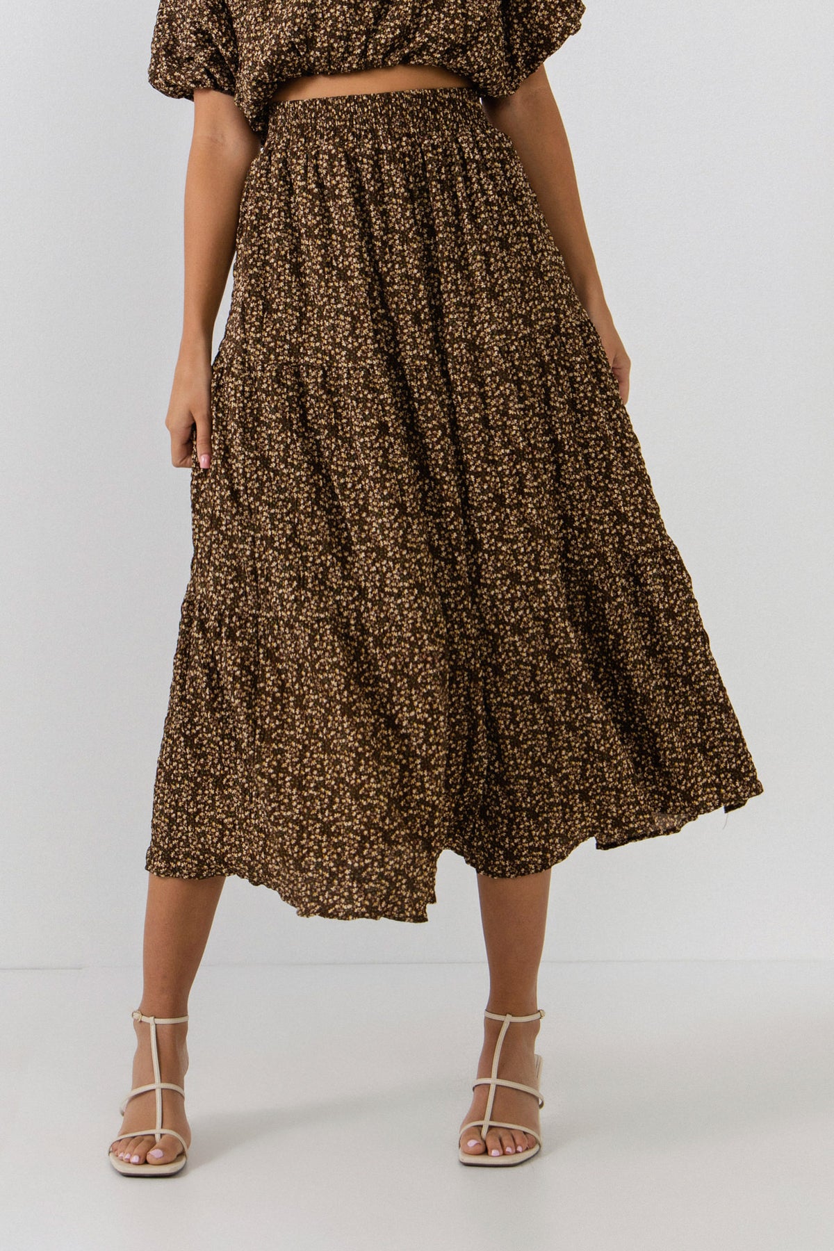 FREE THE ROSES - Free The Rose - Tiered Floral Maxi Skirt - SKIRTS available at Objectrare