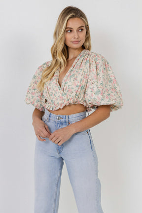 FREE THE ROSES - Floral Embroidered Blouson Top - TOPS available at Objectrare