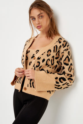 GREY LAB - Leopard Knit Cardigan - JACKETS available at Objectrare