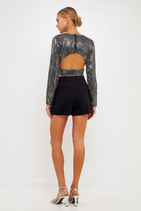ENDLESS ROSE - Open Back Sequin Top - TOPS available at Objectrare