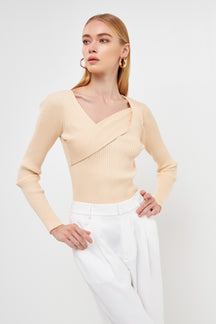 ENDLESS ROSE - Cross Wrap Fine Knit Sweater - TOPS available at Objectrare