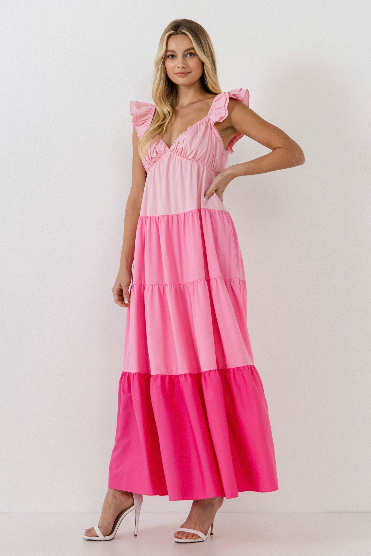 ENGLISH FACTORY - Sweet Heart Color Block Maxi Dress - DRESSES available at Objectrare
