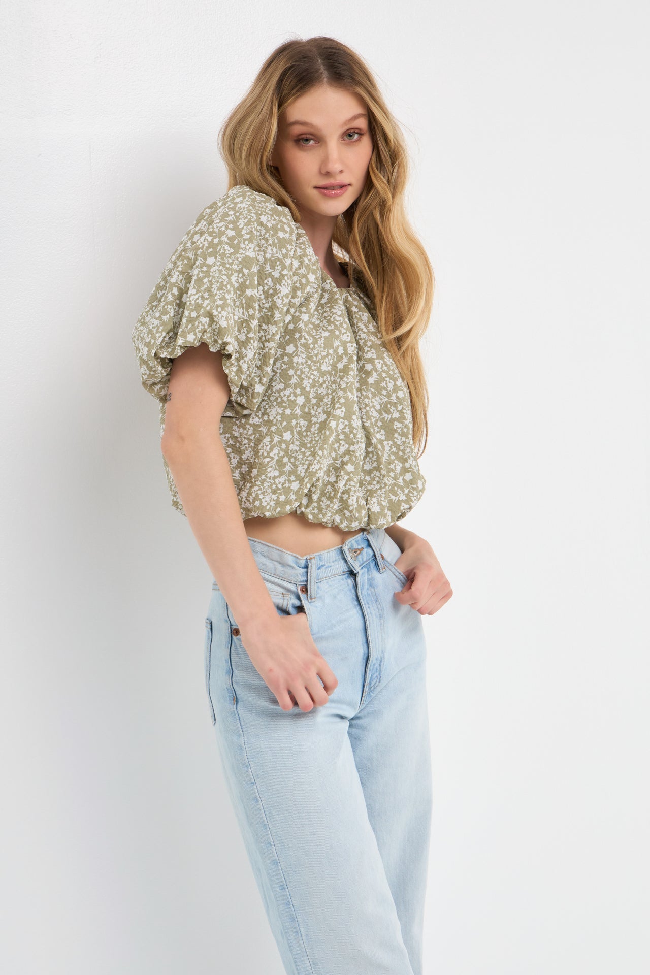 FREE THE ROSES - Raglan Blouson Cropped Top - TOPS available at Objectrare