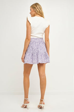 FREE THE ROSES - Single Tiered Mini Skirt - SKIRTS available at Objectrare