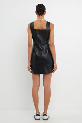 Faux leather mini discount dress armani exchange