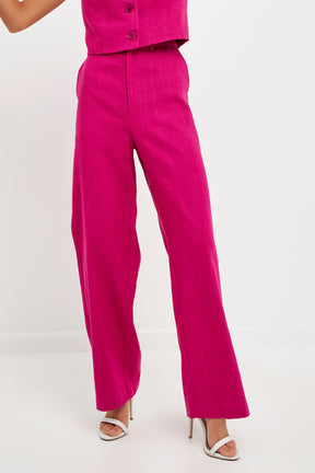 ENDLESS ROSE - Wide Leg Linen Pants - PANTS available at Objectrare