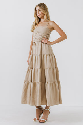 FREE THE ROSES - Strappy Draped Linen Dress - DRESSES available at Objectrare