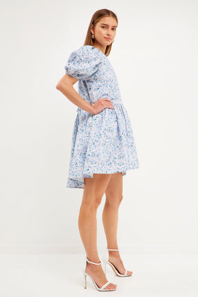 ENDLESS ROSE - Floral Jacquard High Low Dress - DRESSES available at Objectrare