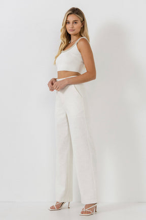 ENDLESS ROSE - Trim Detailed Scoop Neck Top - TOPS available at Objectrare