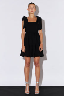 ENDLESS ROSE - Bowed Square Neckline Baby Doll Mini - DRESSES available at Objectrare