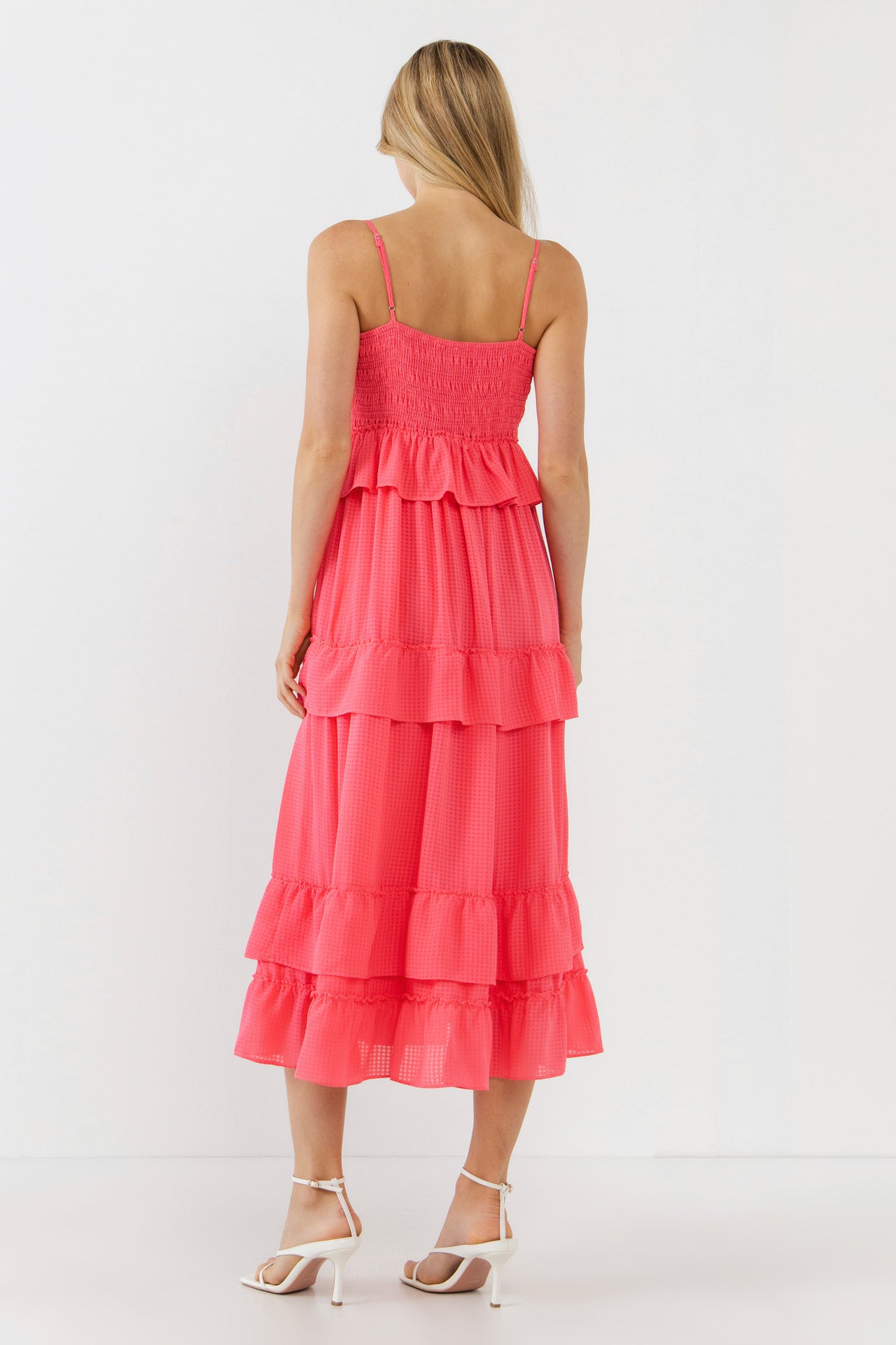 ENDLESS ROSE - Tiered Gingham Maxi Dress - DRESSES available at Objectrare