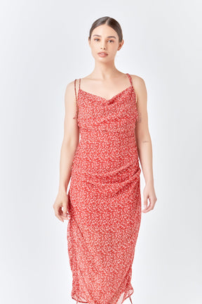 ENDLESS ROSE - Floral Double Spaghetti Tie Mini Slip - DRESSES available at Objectrare