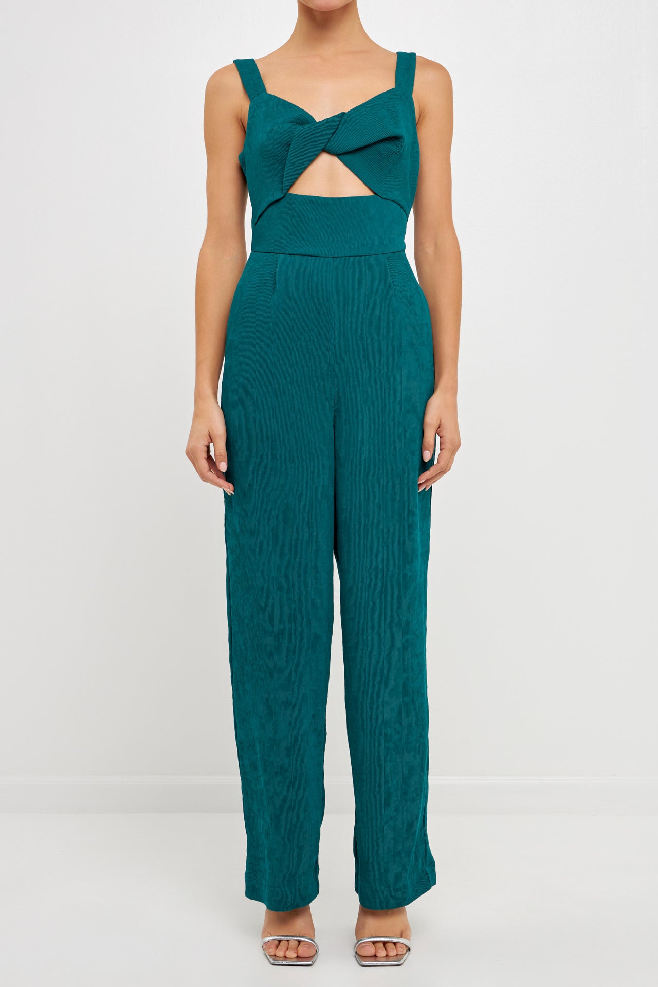 ENDLESS ROSE - Soft Touch Plisse Twist Jumpsuit - JUMPSUITS available at Objectrare