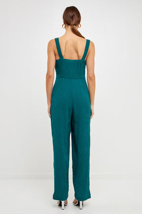 ENDLESS ROSE - Soft Touch Plisse Twist Jumpsuit - JUMPSUITS available at Objectrare