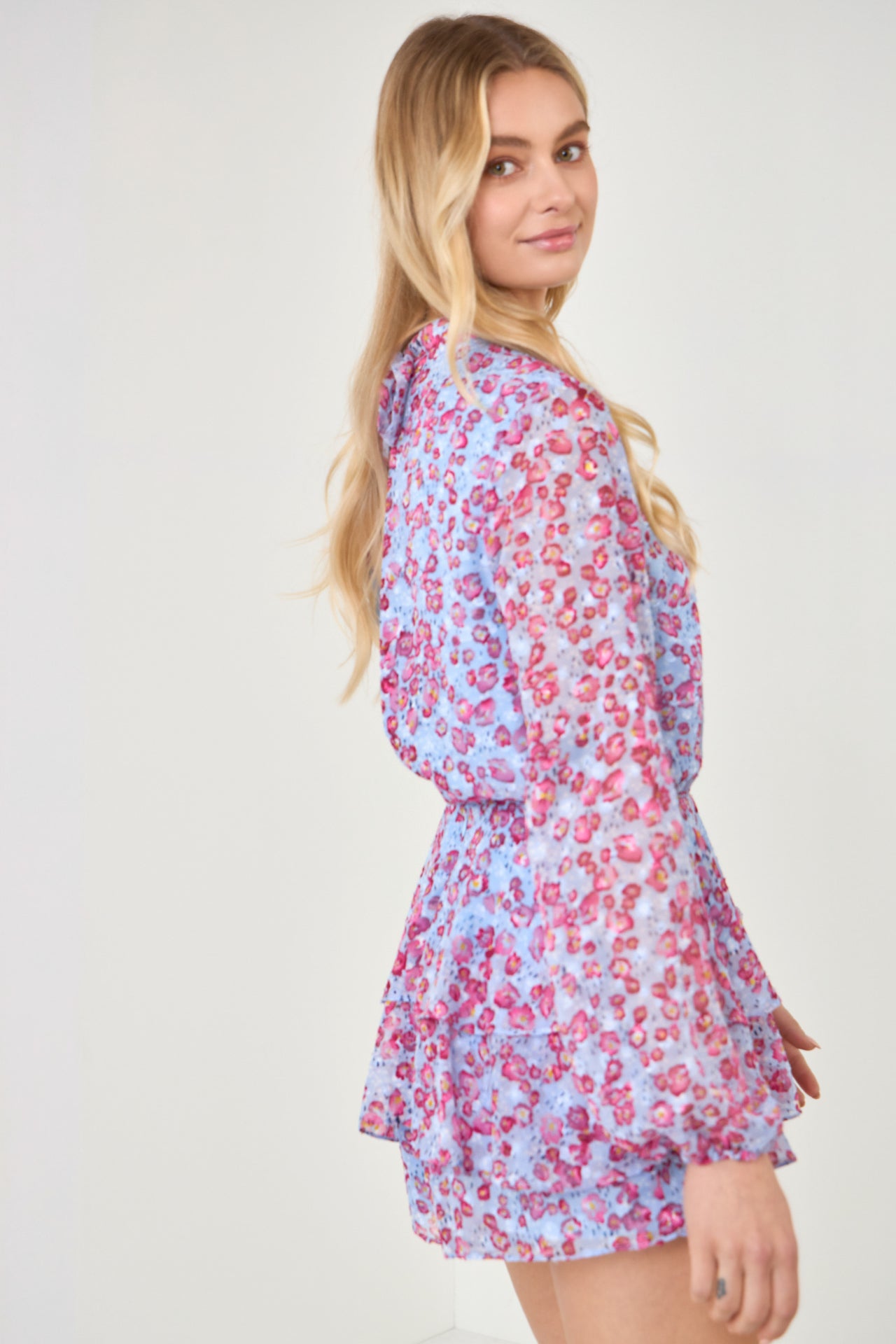 ENDLESS ROSE - Long-Sleeve Floral Romper - ROMPERS available at Objectrare