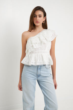 ENDLESS ROSE - One Shoulder Square Laced Top - TOPS available at Objectrare