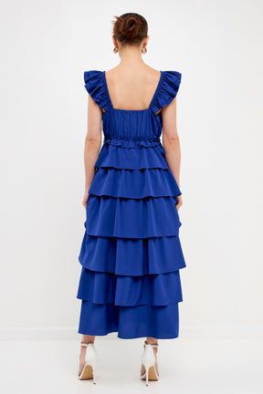 ENDLESS ROSE - Waterfall Tiered Maxi High Low Dress - DRESSES available at Objectrare