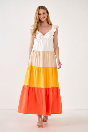 ENGLISH FACTORY - Sunset Colorblock Maxi Dress - DRESSES available at Objectrare