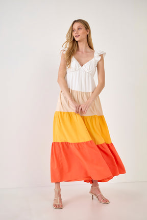 ENGLISH FACTORY - Sunset Colorblock Maxi Dress - DRESSES available at Objectrare
