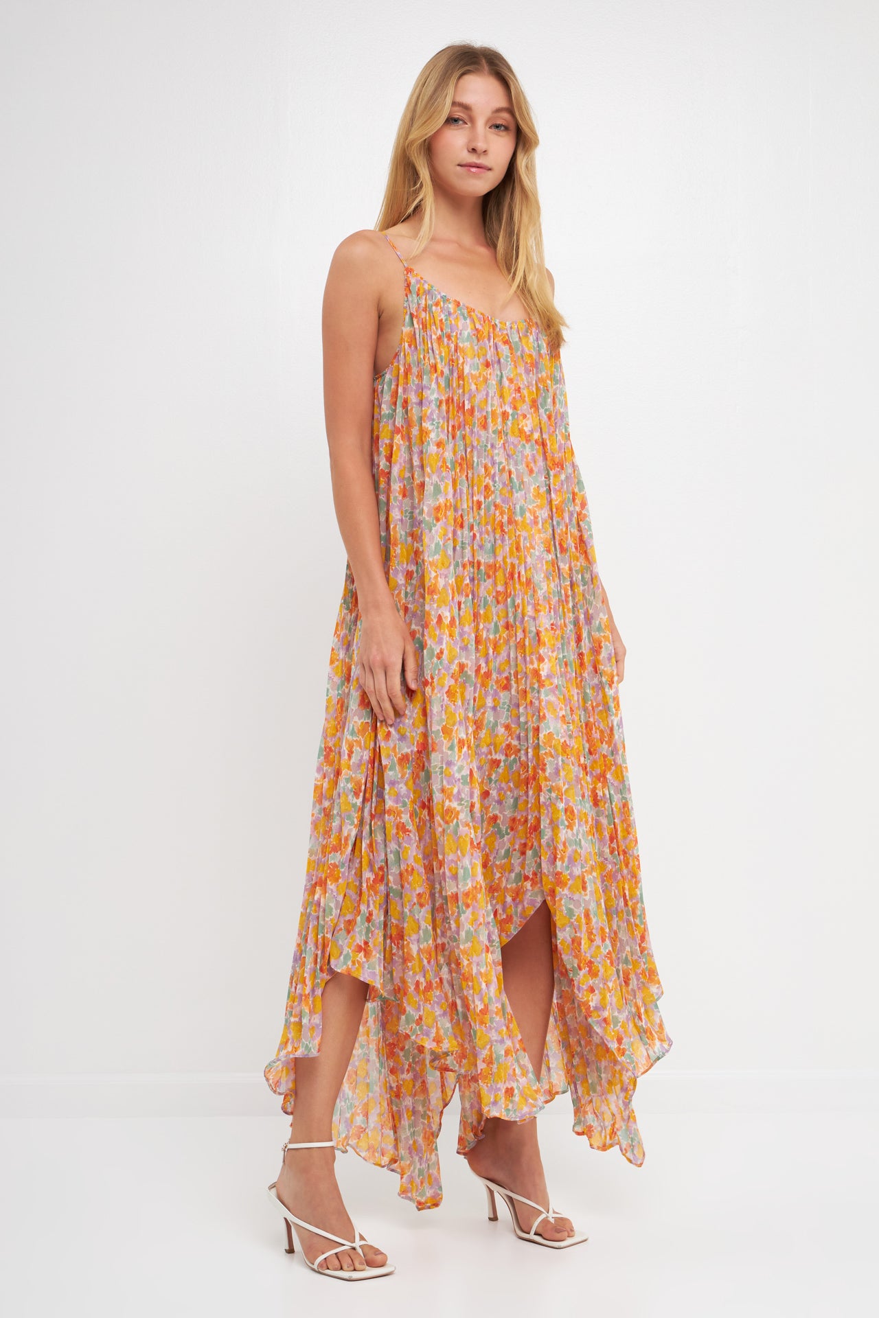 ENDLESS ROSE - Pleated Waterfall Maxi Dress - DRESSES available at Objectrare
