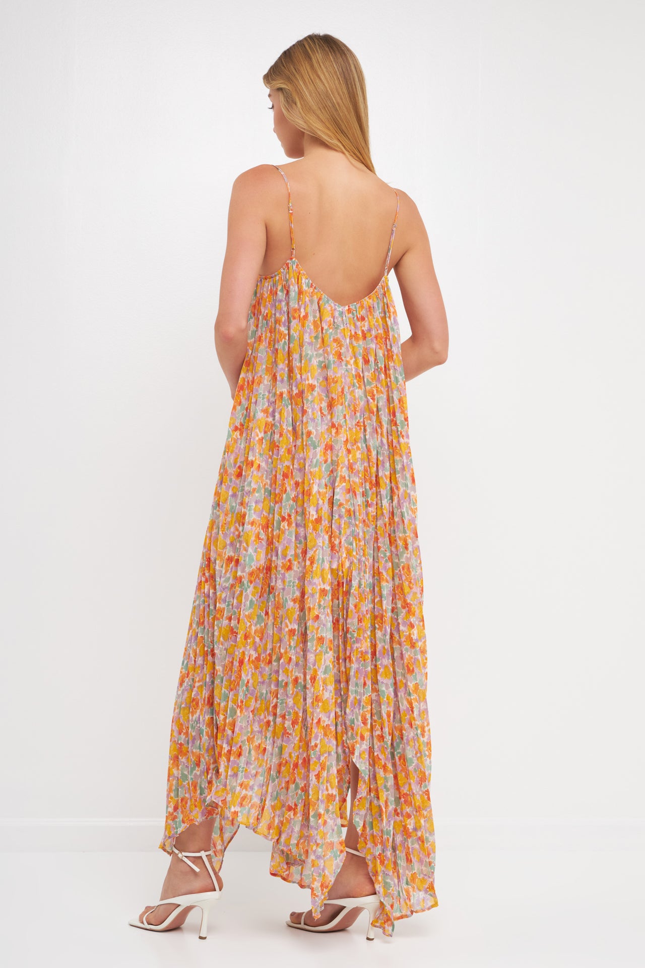 ENDLESS ROSE - Pleated Waterfall Maxi Dress - DRESSES available at Objectrare