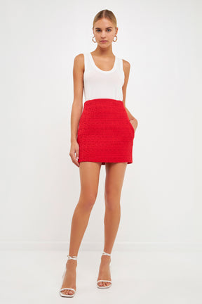 ENDLESS ROSE - High-Waisted Tweed Skirt - SKIRTS available at Objectrare