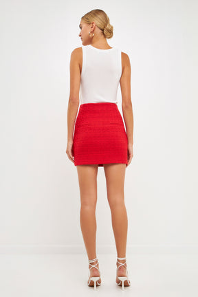 ENDLESS ROSE - High-Waisted Tweed Skirt - SKIRTS available at Objectrare
