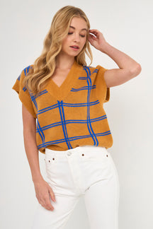 GREY LAB - Striped Oversize Sweater Vest - SWEATERS & KNITS available at Objectrare