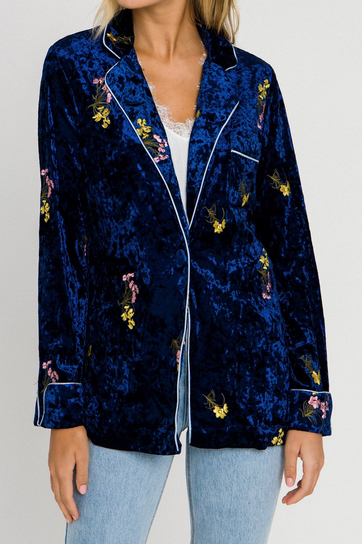 ENDLESS ROSE - Velvet Pajama Jacket - JACKETS available at Objectrare