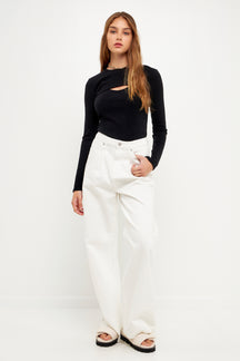 GREY LAB - High Waist Jean - JEANS available at Objectrare