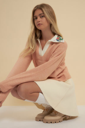 ENGLISH FACTORY - Floral Handmade Embroidery Sweater - SWEATERS & KNITS available at Objectrare