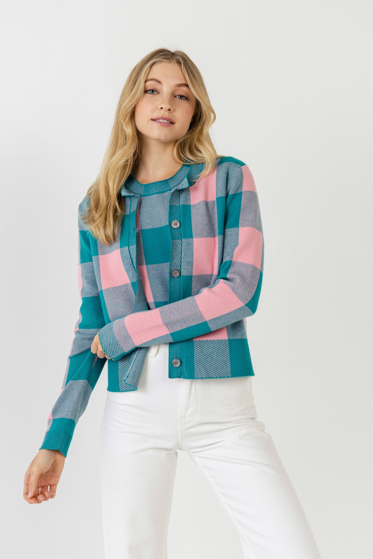ENGLISH FACTORY - Plaid Cardigan - SWEATERS & KNITS available at Objectrare